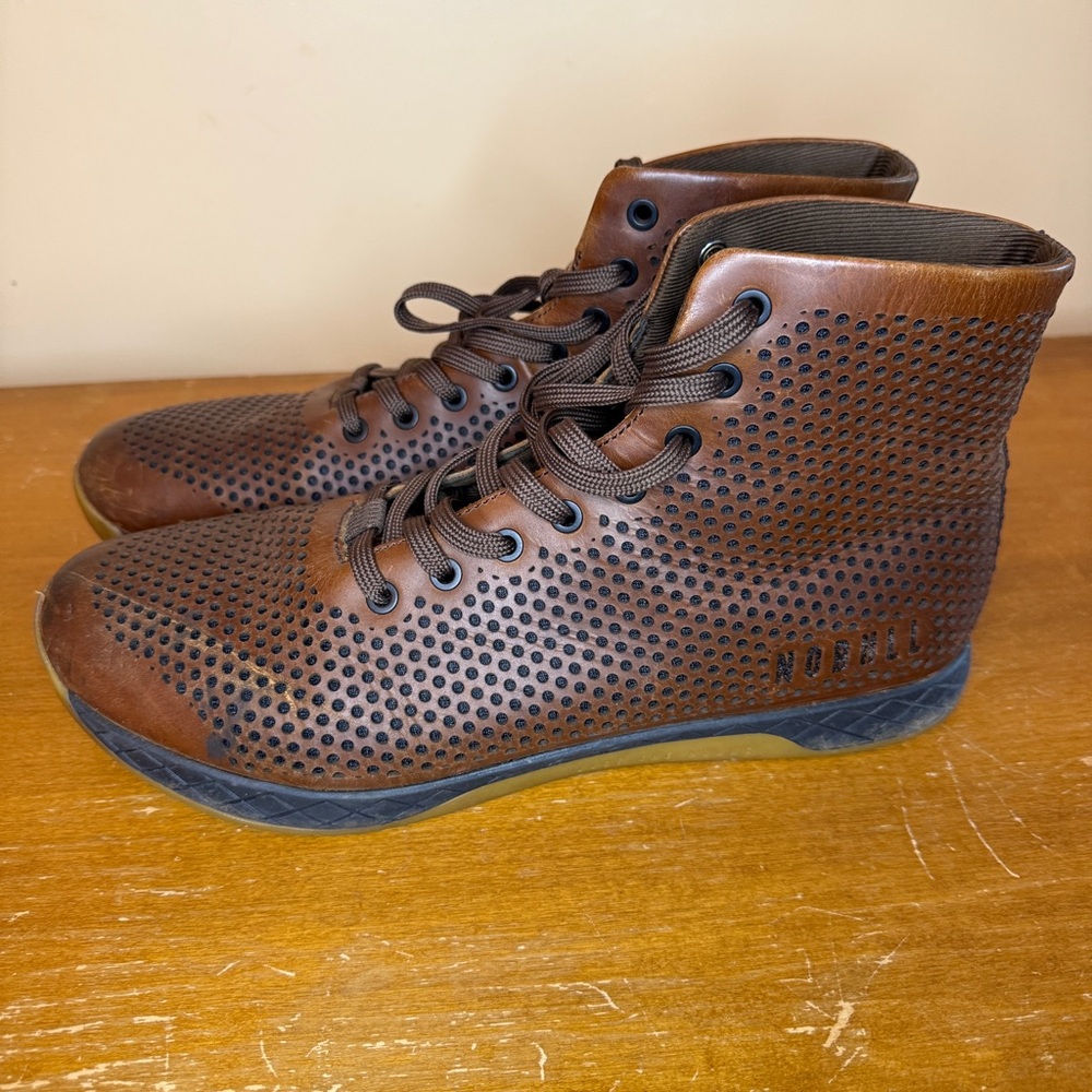 NOBULL Men's Brown Gum Leather Trainer Men’s 13 Women’s 14.5